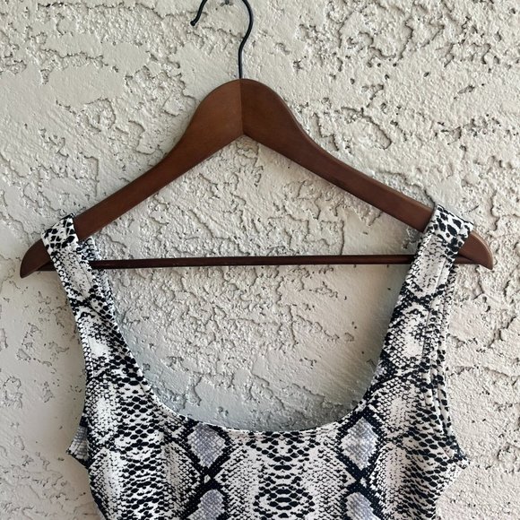 SHEIN Snake-Print Backless Bodycon Dress Women's Large - Picture 3 of 6